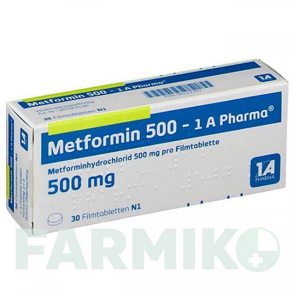 МЕТФОРМІН (METFORMIN) 500 таблетки 30 шт - Метформін 1 A PHARMA