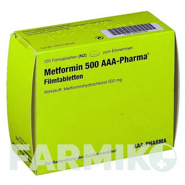 МЕТФОРМИН (METFORMIN) 500 мг таблетки 120 шт - Метформин AAA - PHARMA