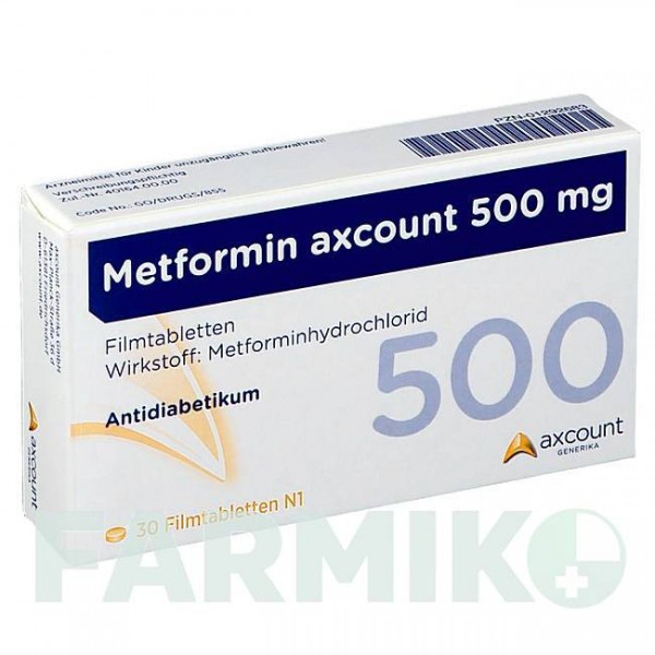 МЕТФОРМІН (METFORMIN) 500 мг таблетки 30 шт - Метформін AXCOUNT GENERIKA