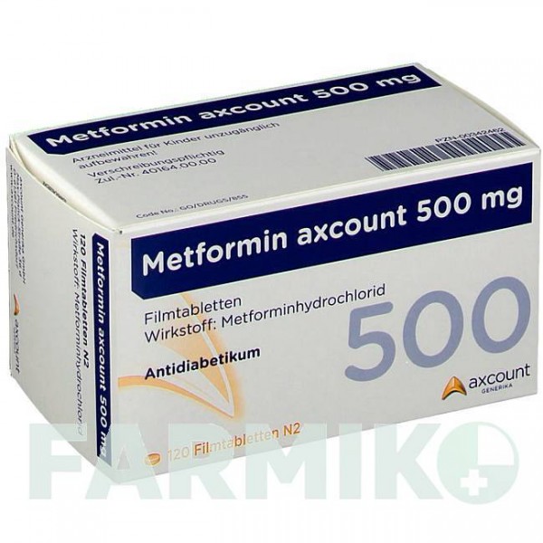 МЕТФОРМИН (METFORMIN) 500 мг таблетки 120 шт - Метформин AXCOUNT GENERIKA