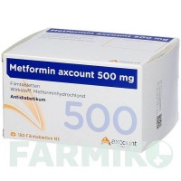 МЕТФОРМІН (METFORMIN) 500 мг таблетки 180 шт - Метформін AXCOUNT GENERIKA