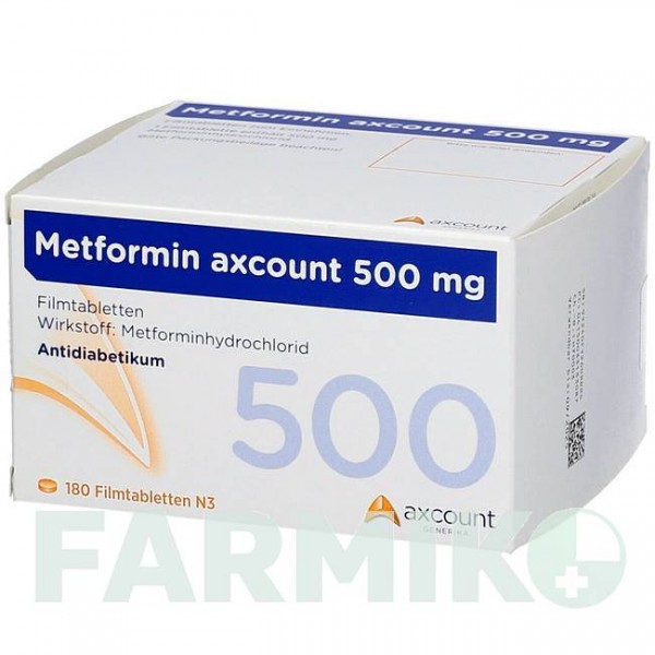 МЕТФОРМИН (METFORMIN) 500 мг таблетки 180 шт - Метформин AXCOUNT GENERIKA