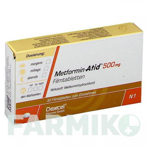 МЕТФОРМИН (METFORMIN) 500 мг таблетки 30 шт - Метформин DEXCEL PHARMA