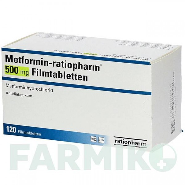 МЕТФОРМИН (METFORMIN) 500 мг таблетки 120 шт - Метформин RATIOPHARM