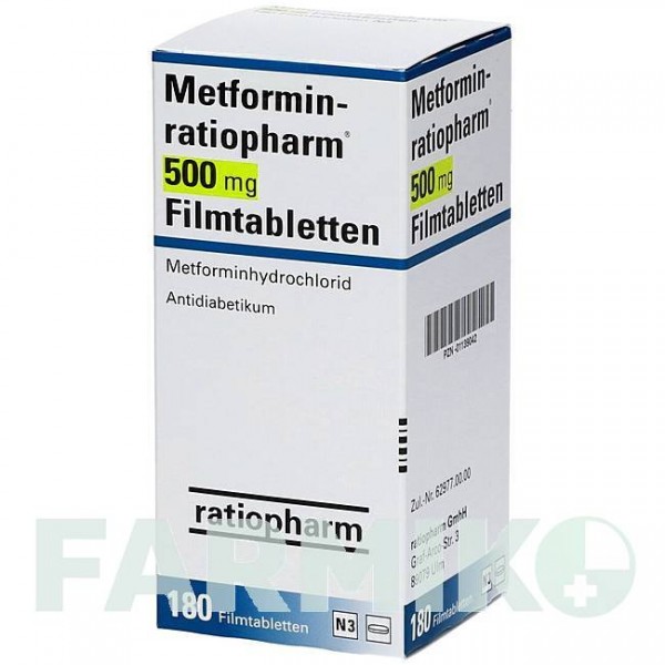 МЕТФОРМИН (METFORMIN) 500 мг таблетки 180 шт - Метформин RATIOPHARM