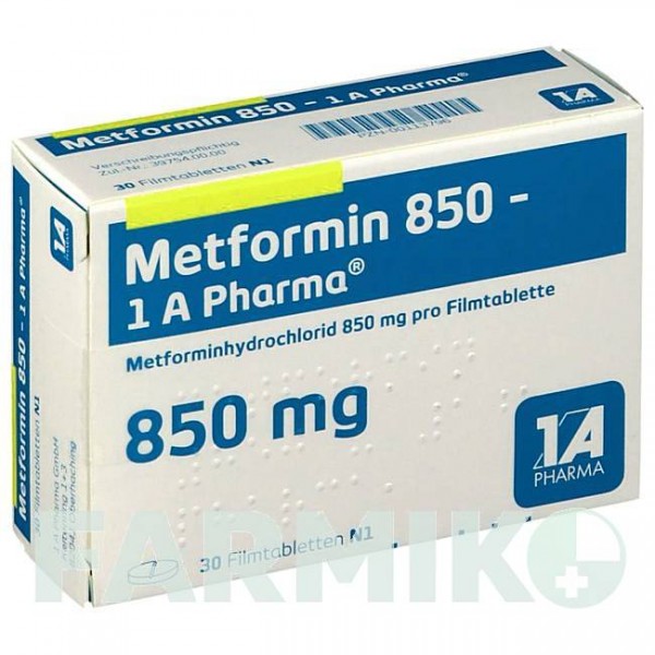 МЕТФОРМІН (METFORMIN) 850 таблетки 30 шт - Метформін 1 A PHARMA