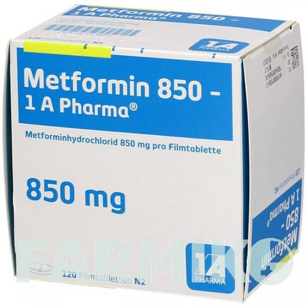 МЕТФОРМИН (METFORMIN) 850 таблетки 120 шт - Метформин 1 A PHARMA