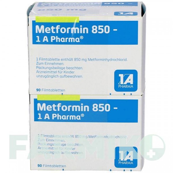 МЕТФОРМИН (METFORMIN) 850 таблетки 180 шт - Метформин 1 A PHARMA