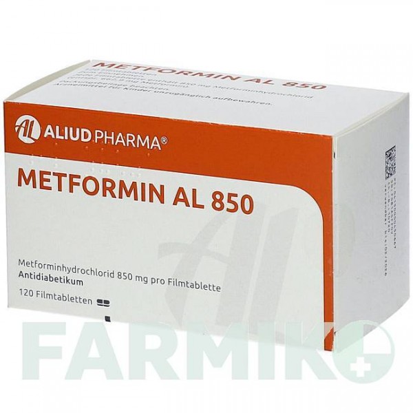 МЕТФОРМИН (METFORMIN) 850 таблетки 120 шт - Метформин ALIUD PHARMA