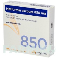 МЕТФОРМІН (METFORMIN) 850 мг таблетки 30 шт - Метформін AXCOUNT GENERIKA