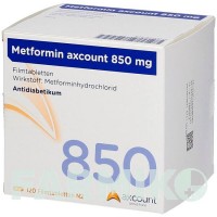 МЕТФОРМИН (METFORMIN) 850 мг таблетки 120 шт - Метформин AXCOUNT GENERIKA