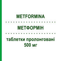 МЕТФОРМІН (METFORMINA) 500 мг таблетки пролонговані 60 шт - Метформін EG