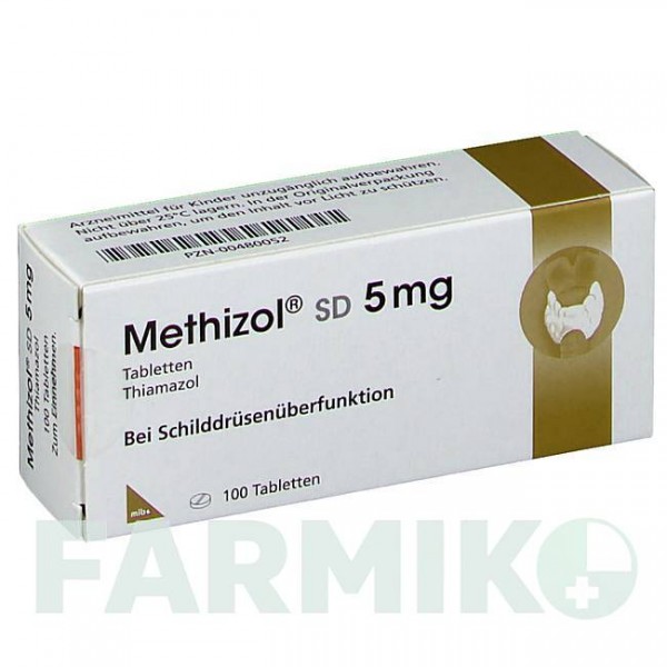 МЕТИЗОЛ (METHIZOL) 5 мг таблетки 100 шт - Тиамазол MIBE