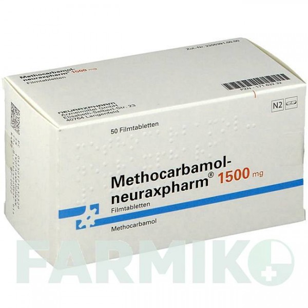 МЕТОКАРБАМОЛ (METHOCARBAMOL) 1500 мг таблетки 50 шт - Метокарбамол NEURAXPHARM