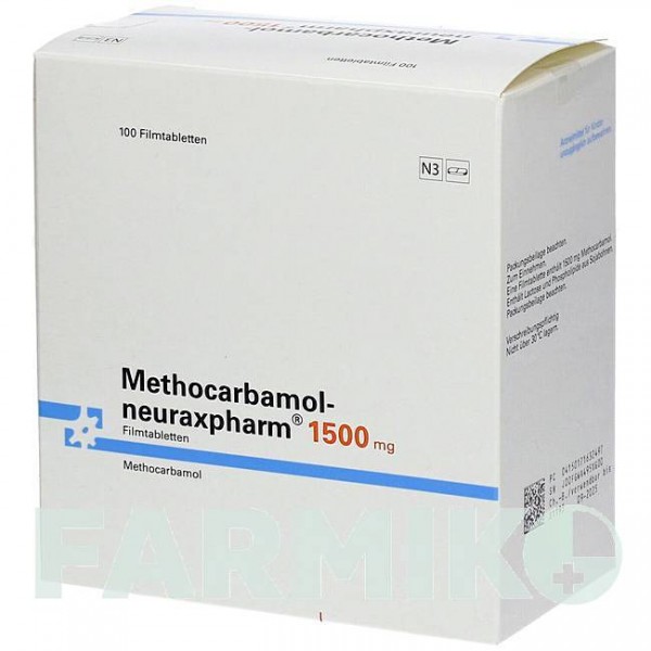 МЕТОКАРБАМОЛ (METHOCARBAMOL) 1500 мг таблетки 100 шт - Метокарбамол NEURAXPHARM