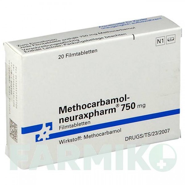 МЕТОКАРБАМОЛ (METHOCARBAMOL) 750 мг таблетки 20 шт - Метокарбамол NEURAXPHARM