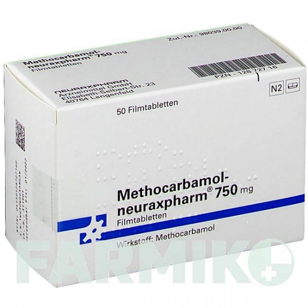 МЕТОКАРБАМОЛ (METHOCARBAMOL) 750 мг таблетки 50 шт - Метокарбамол NEURAXPHARM