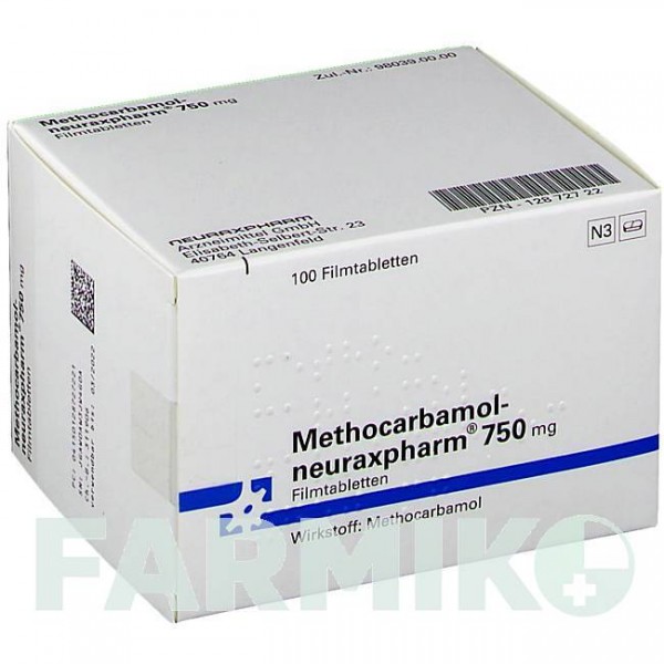МЕТОКАРБАМОЛ (METHOCARBAMOL) 750 мг таблетки 100 шт - Метокарбамол NEURAXPHARM