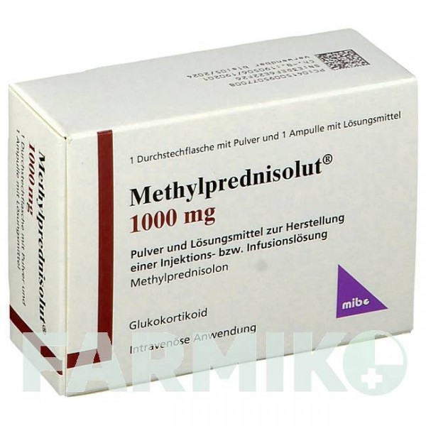 МЕТИЛПРЕДНІЗОЛЮТ (METHYLPREDNISOLUT) 1000 мг порошок 1 шт - Метилпреднізолон MIBE