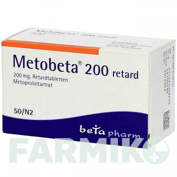 МЕТОБЕТА (METOBETA) 200 таблетки 50 шт - Метопролол BETAPHARM