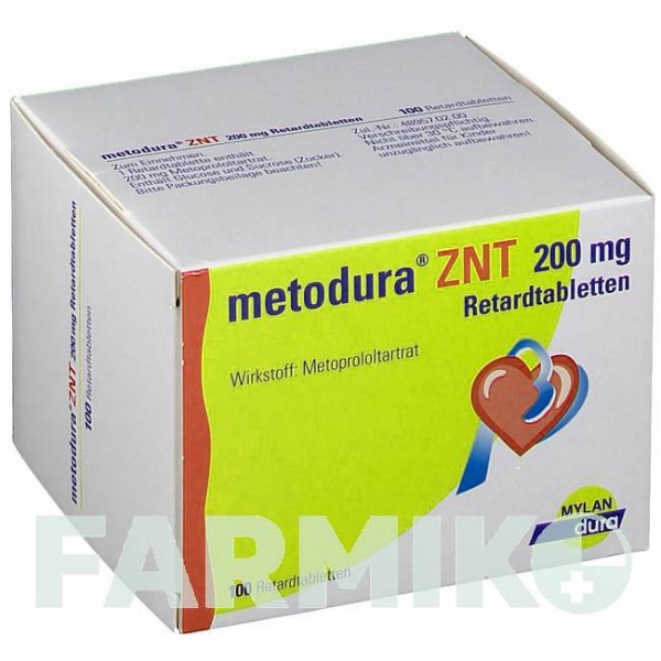 МЕТОДУРА ЗНТ (METODURA ZNT) 200 мг таблетки 100 шт - Метопролол VIATRIS