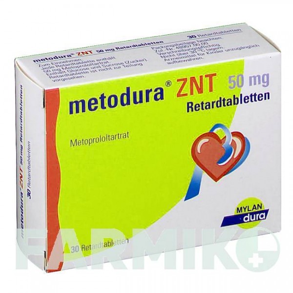 МЕТОДУРА ЗНТ (METODURA ZNT) 50 мг таблетки 30 шт - Метопролол VIATRIS