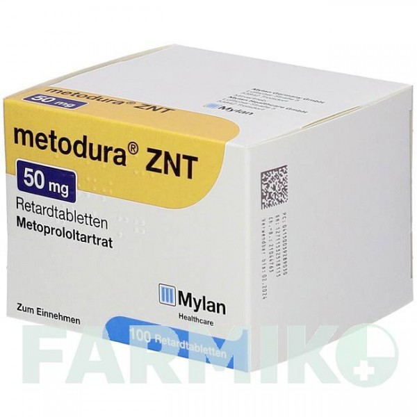 МЕТОДУРА ЗНТ (METODURA ZNT) 50 мг таблетки 100 шт - Метопролол VIATRIS