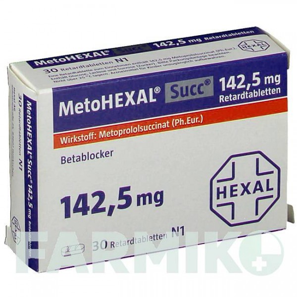 МЕТОГЕКСАЛ (METOHEXAL) 142,5 мг таблетки 30 шт - Метопролол HEXAL