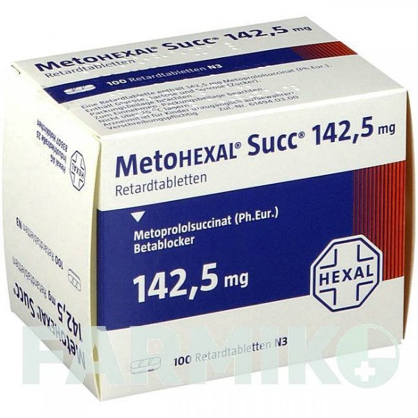 МЕТОГЕКСАЛ (METOHEXAL) 142,5 мг таблетки 100 шт - Метопролол HEXAL