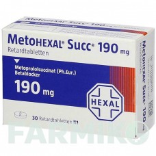 МЕТОГЕКСАЛ (METOHEXAL) 190 мг таблетки 30 шт - Метопролол HEXAL