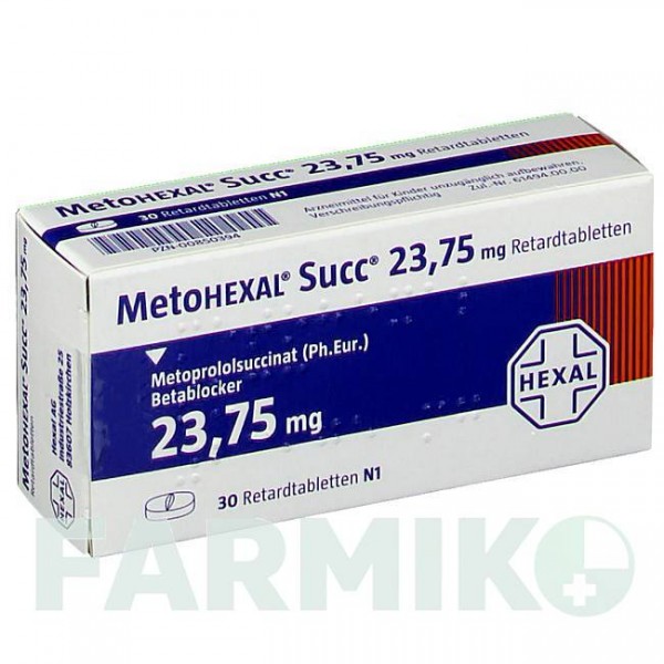 МЕТОГЕКСАЛ (METOHEXAL) 23,75 мг таблетки 30 шт - Метопролол HEXAL