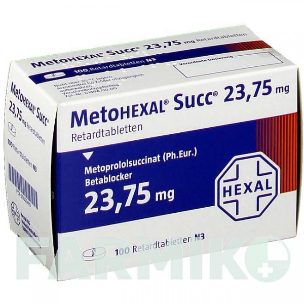 МЕТОГЕКСАЛ (METOHEXAL) 23,75 мг таблетки 100 шт - Метопролол HEXAL