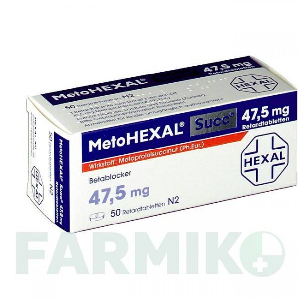МЕТОГЕКСАЛ (METOHEXAL) 47,5 мг таблетки 50 шт - Метопролол HEXAL