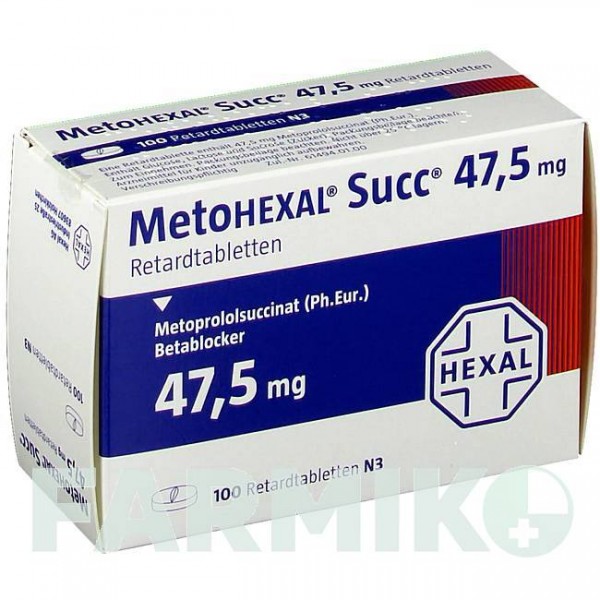 МЕТОГЕКСАЛ (METOHEXAL) 47,5 мг таблетки 100 шт - Метопролол HEXAL
