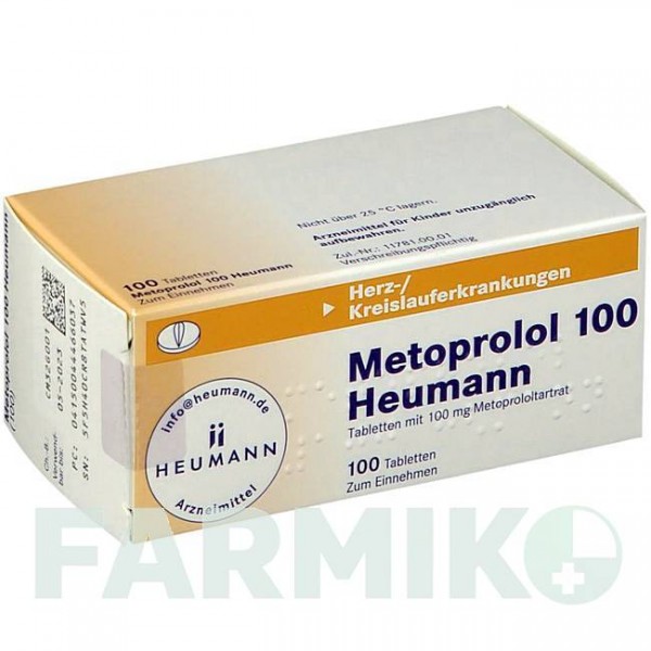 МЕТОПРОЛОЛ (METOPROLOL) 100 таблетки 100 шт - Метопролол HEUMANN PHARMA