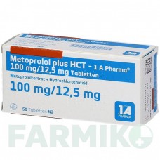 МЕТОПРОЛОЛ (METOPROLOL) 100 мг/12,5 мг таблетки 50 шт - Метопролол, Гідрохлоротіазид 1 A PHARMA