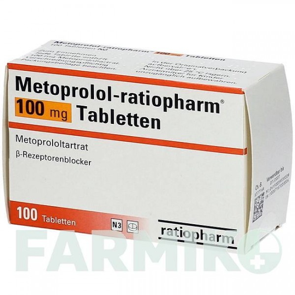 МЕТОПРОЛОЛ (METOPROLOL) 100 мг таблетки 100 шт - Метопролол RATIOPHARM