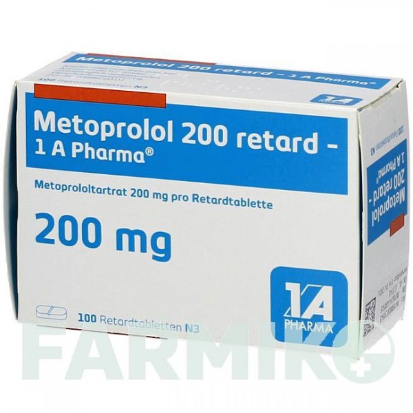 МЕТОПРОЛОЛ (METOPROLOL) 200 таблетки 100 шт - Метопролол 1 A PHARMA