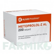 МЕТОПРОЛОЛ (METOPROLOL) 200 таблетки 50 шт - Метопролол ALIUD PHARMA