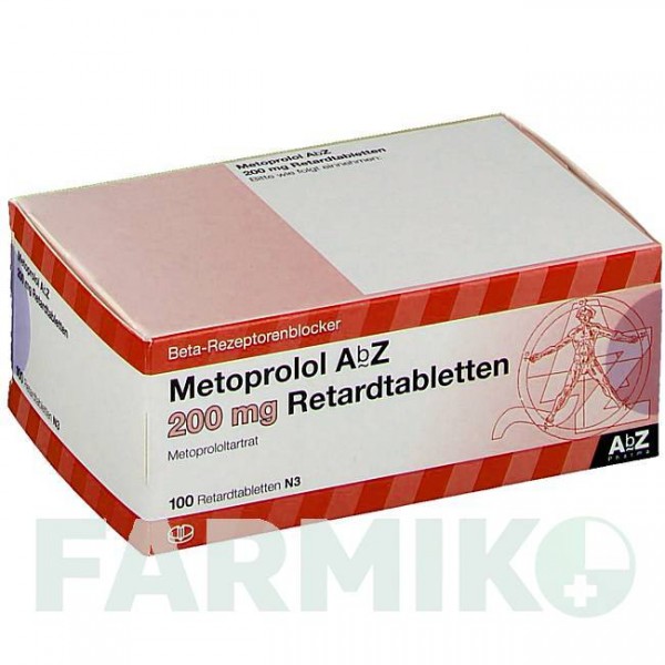 МЕТОПРОЛОЛ (METOPROLOL) 200 мг таблетки 100 шт - Метопролол ABZ PHARMA