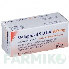 МЕТОПРОЛОЛ (METOPROLOL) 200 мг таблетки 50 шт - Метопролол STADAPHARM