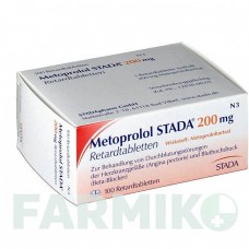 МЕТОПРОЛОЛ (METOPROLOL) 200 мг таблетки 100 шт - Метопролол STADAPHARM