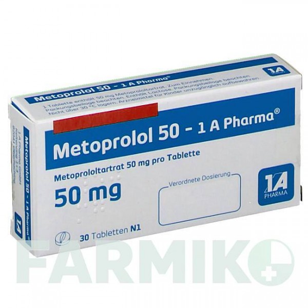 МЕТОПРОЛОЛ (METOPROLOL) 50 таблетки 30 шт - Метопролол 1 A PHARMA