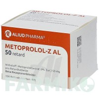 МЕТОПРОЛОЛ (METOPROLOL) 50 таблетки 100 шт - Метопролол ALIUD PHARMA