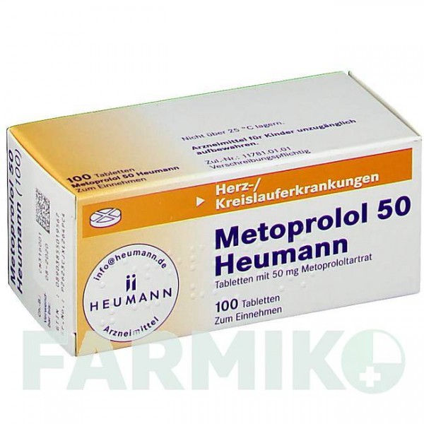 МЕТОПРОЛОЛ (METOPROLOL) 50 таблетки 100 шт - Метопролол HEUMANN PHARMA