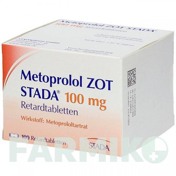 МЕТОПРОЛОЛ ЗОТ (METOPROLOL ZOT) 100 мг таблетки 100 шт - Метопролол STADAPHARM
