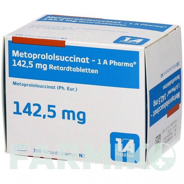 МЕТОПРОЛОЛСУКЦИНАТ (METOPROLOLSUCCINAT) 142,5 таблетки 30 шт - Метопролол 1 A PHARMA