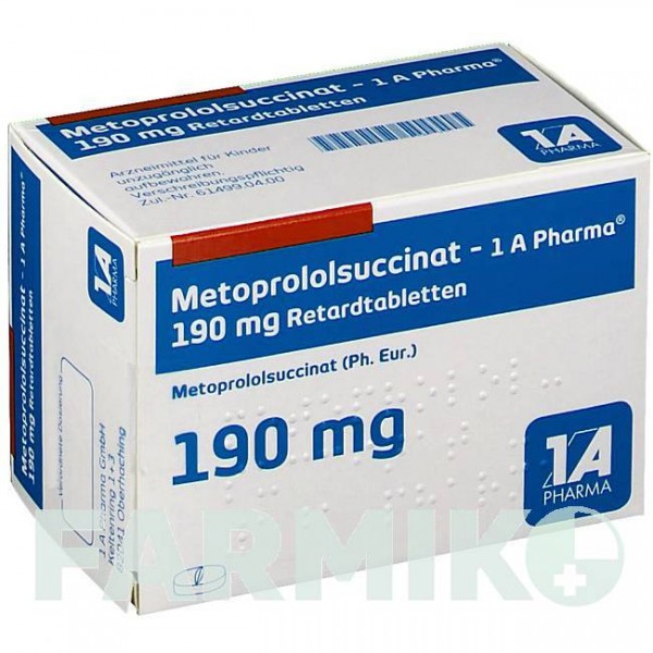 МЕТОПРОЛОЛСУКЦИНАТ (METOPROLOLSUCCINAT) 190 мг таблетки 30 шт - Метопролол 1 A PHARMA