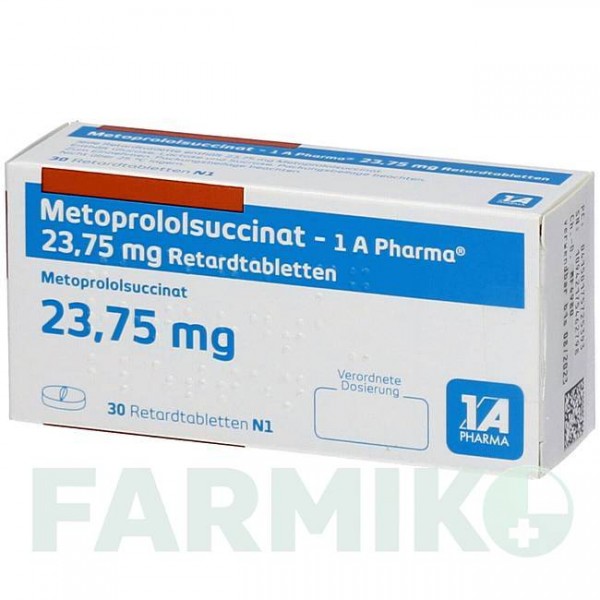 МЕТОПРОЛОЛСУКЦИНАТ (METOPROLOLSUCCINAT) 23,75 таблетки 30 шт - Метопролол 1 A PHARMA