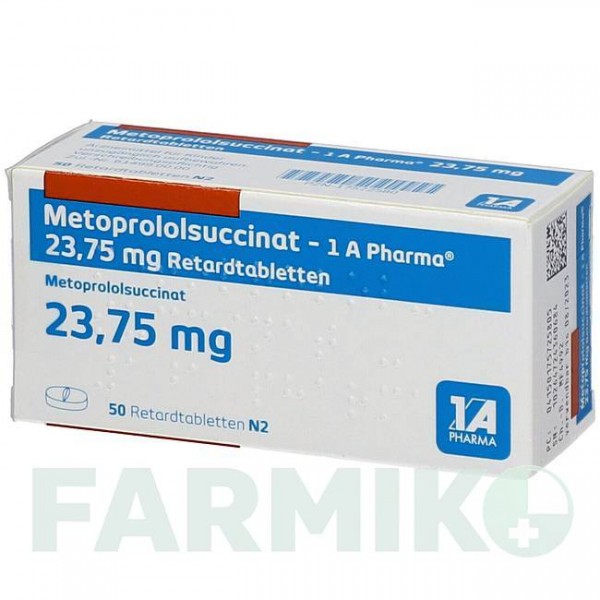 МЕТОПРОЛОЛСУКЦИНАТ (METOPROLOLSUCCINAT) 23,75 таблетки 50 шт - Метопролол 1 A PHARMA